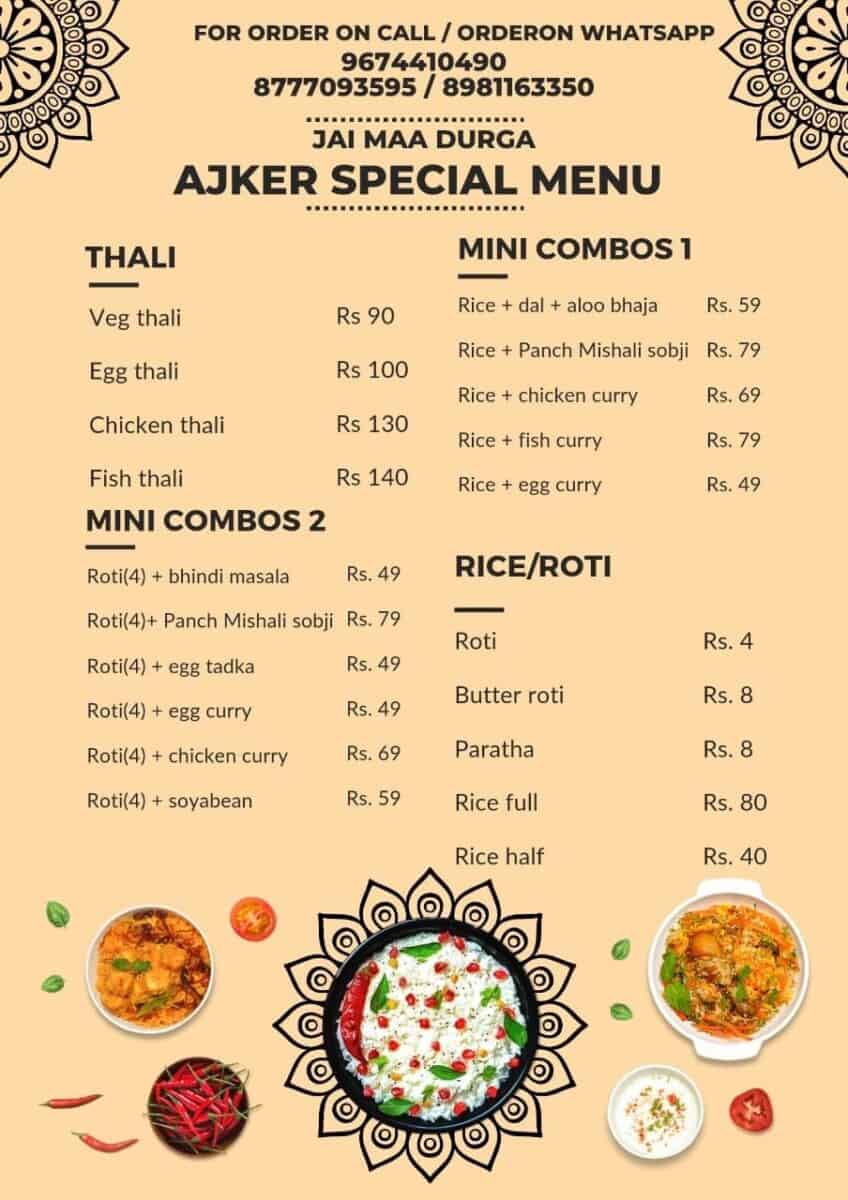AJKER SPECIAL MENU