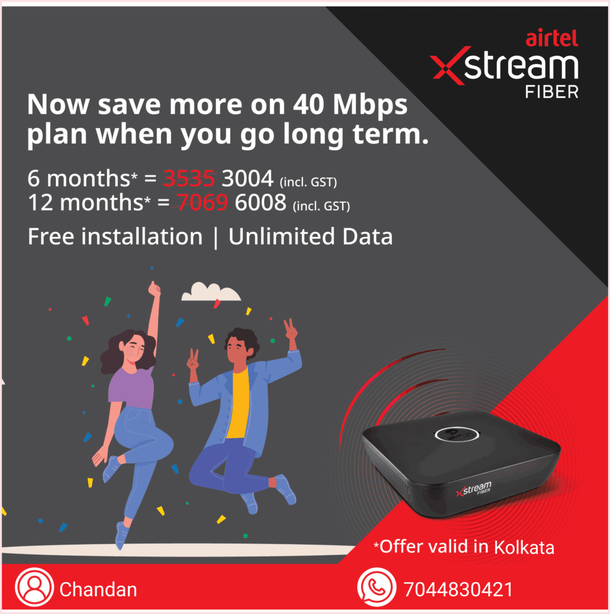 AIRTEL Best internet provider at shapoorji, uniworld, Rosedale, Newtown.