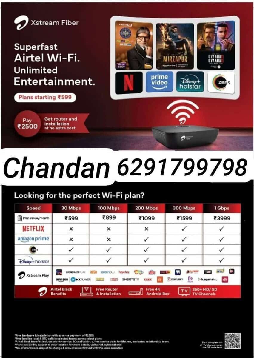 AIRTEL Best internet provider at shapoorji, uniworld, Rosedale, Newtown.