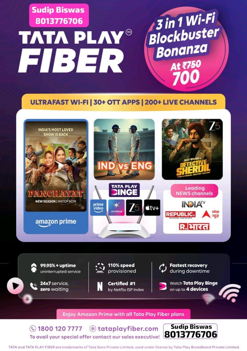 TATA PLAY FIBER WIFI INTERNET