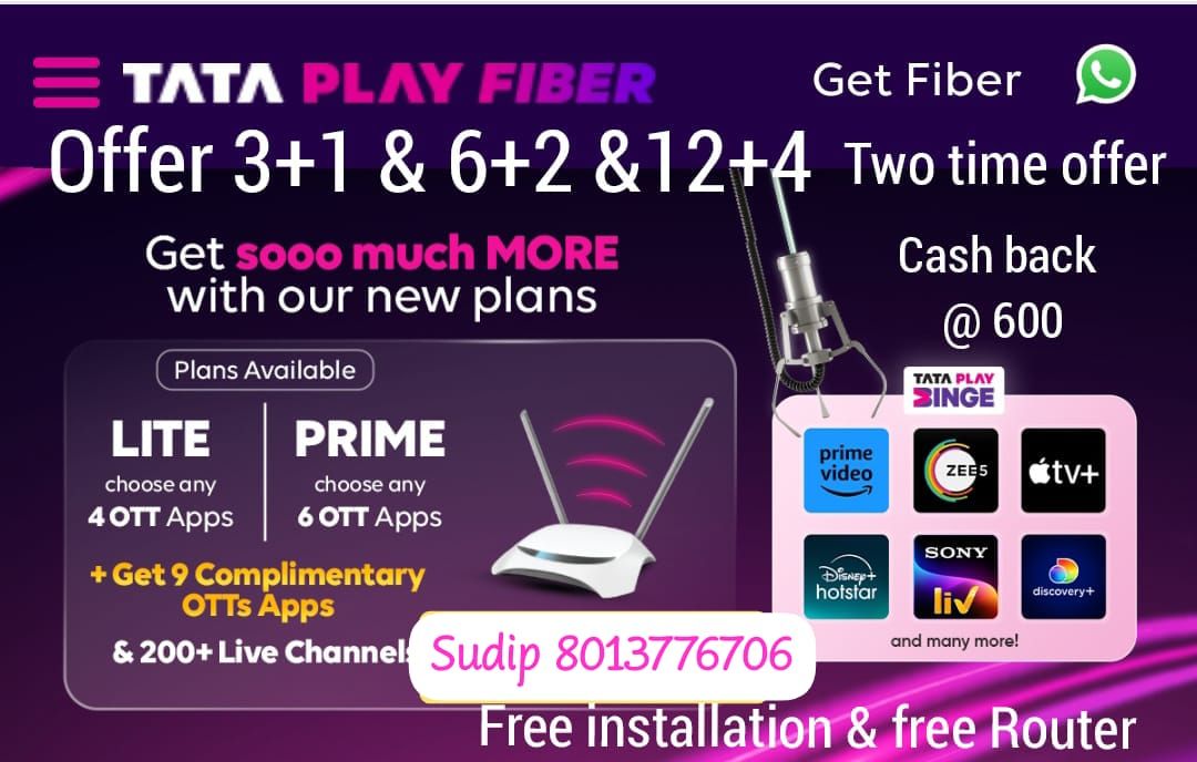 TATA PLAY FIBER WIFI INTERNET